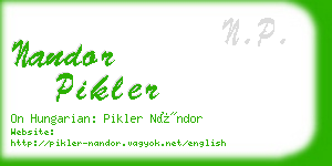 nandor pikler business card